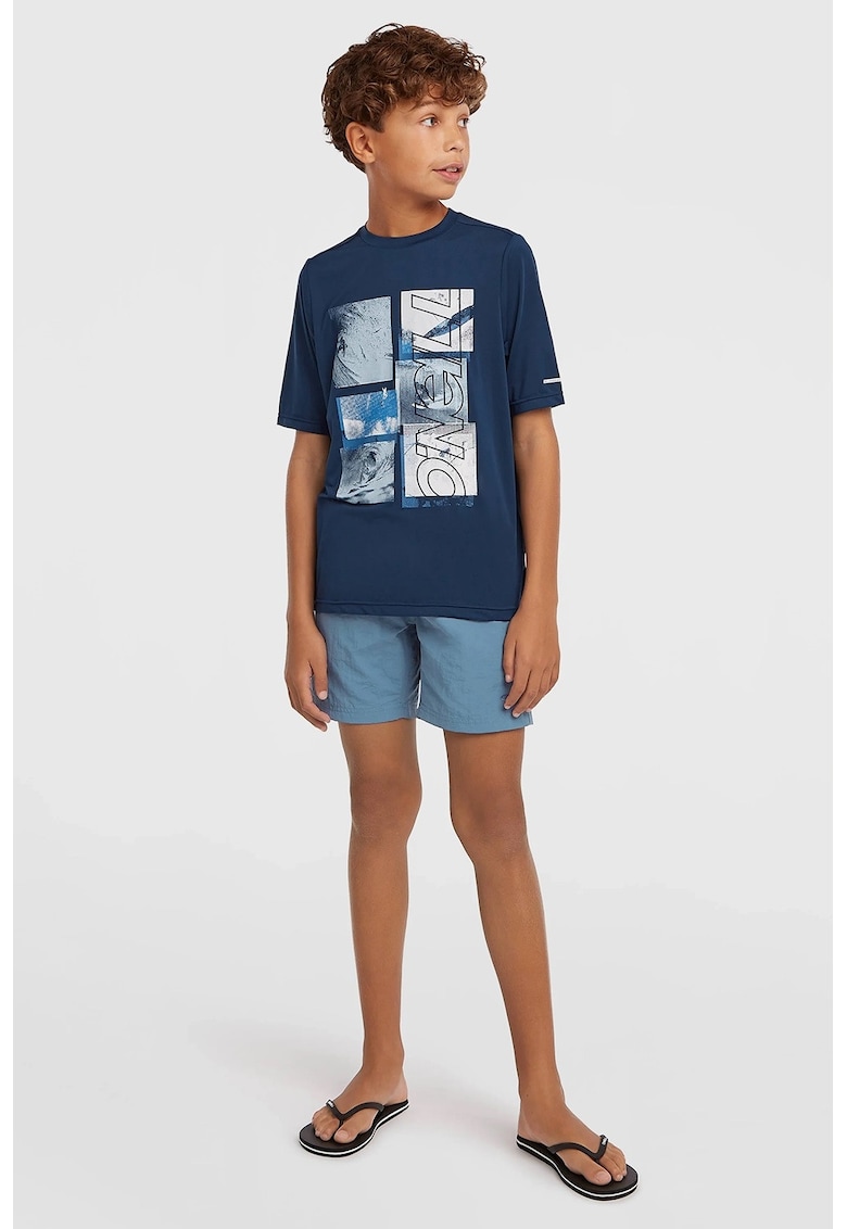 Pantaloni scurti de baie cu snur Vert - Albastru prafuit