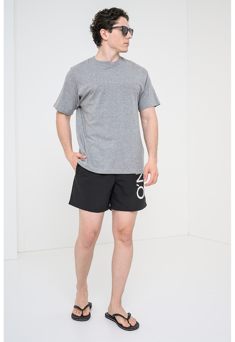 Pantaloni scurti de baie cu logo Cali - Negru/Alb murdar