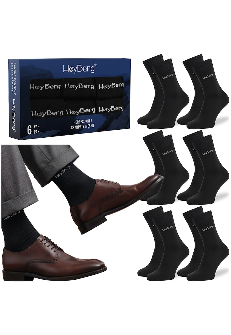 Set 6 Perechi Sosete Barbati Elegante - Lungi - Bumbac - Multicolor