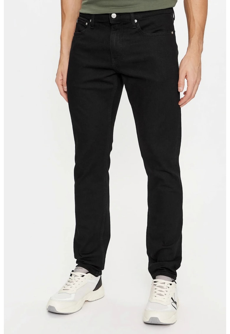 Blugi slim fit cu talie joasa - Negru