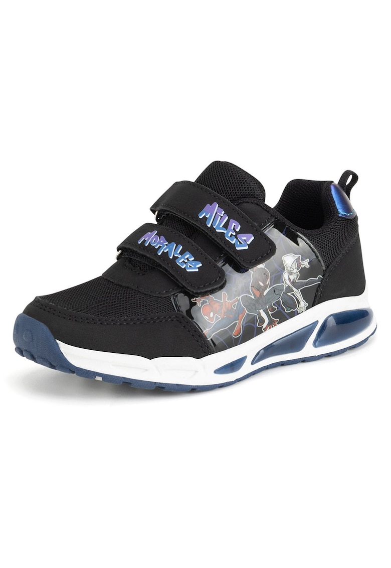 Pantofi copii - sneakers cu LED-uri - negru - material sintetic