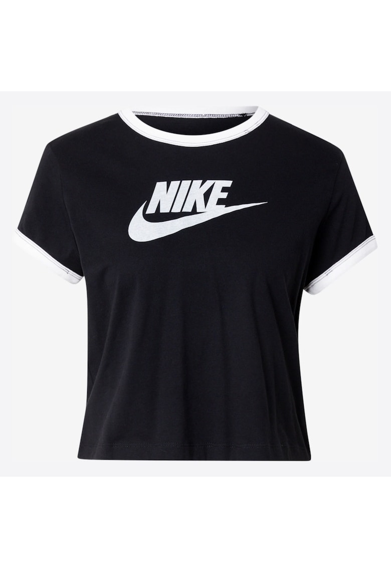 Tricou sport femei - Cropped Ringer Run - bumbac - negru -