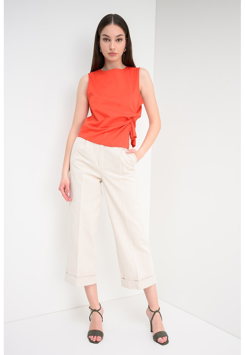 Top cu model uni si detaliu cu fronseu - Portocaliu mandarina