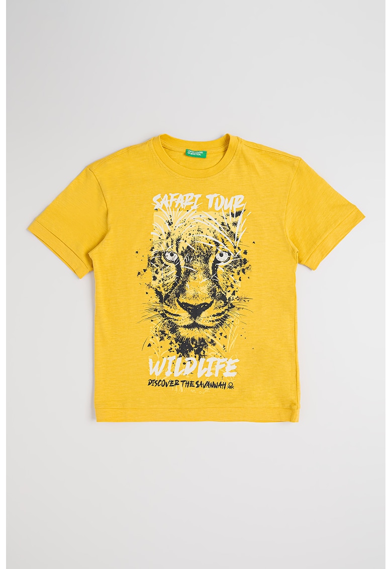 Tricou din bumbac cu imprimeu grafic - Negru/Galben