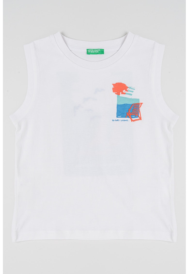 Tricou din bumbac cu model grafic - Alb