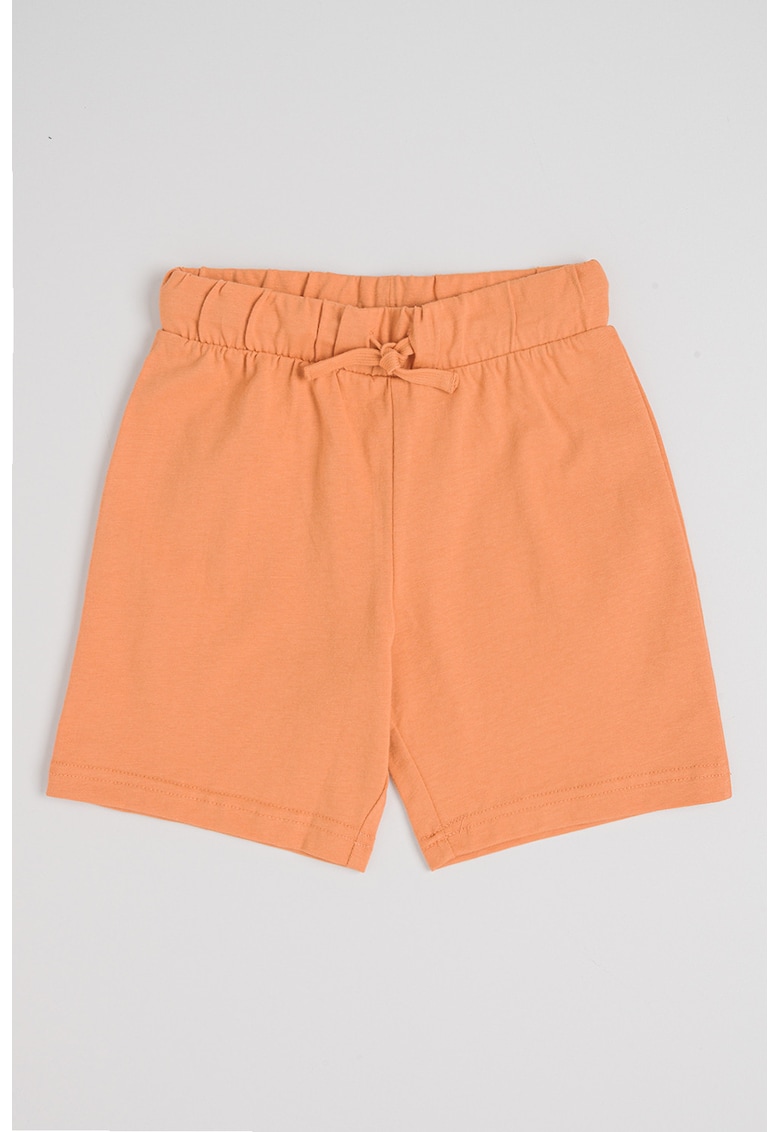 Pantaloni scurti din bumbac cu talie ajustabila - Portocaliu pal