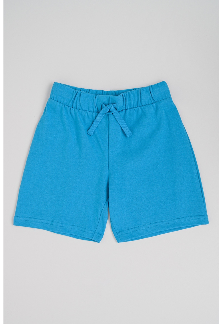 Pantaloni scurti din bumbac cu talie ajustabila - Albastru