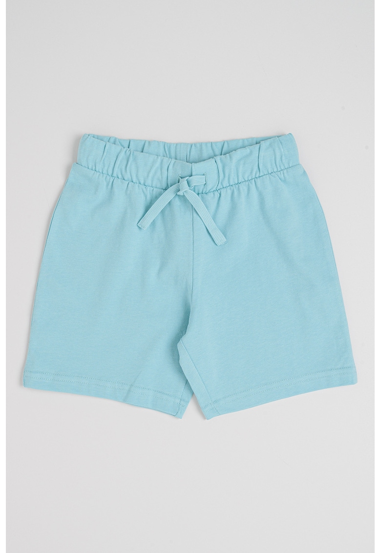 Pantaloni scurti din bumbac cu talie ajustabila - Turcoaz