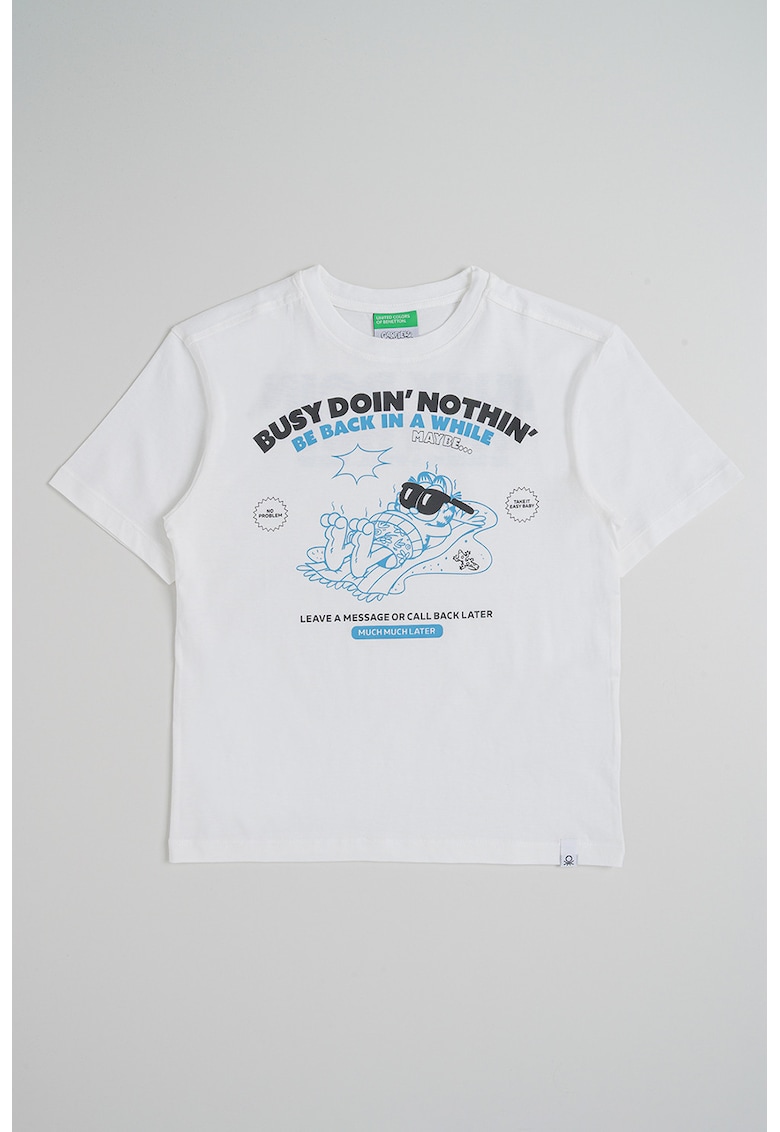 Tricou din bumbac cu imprimeu - Alb