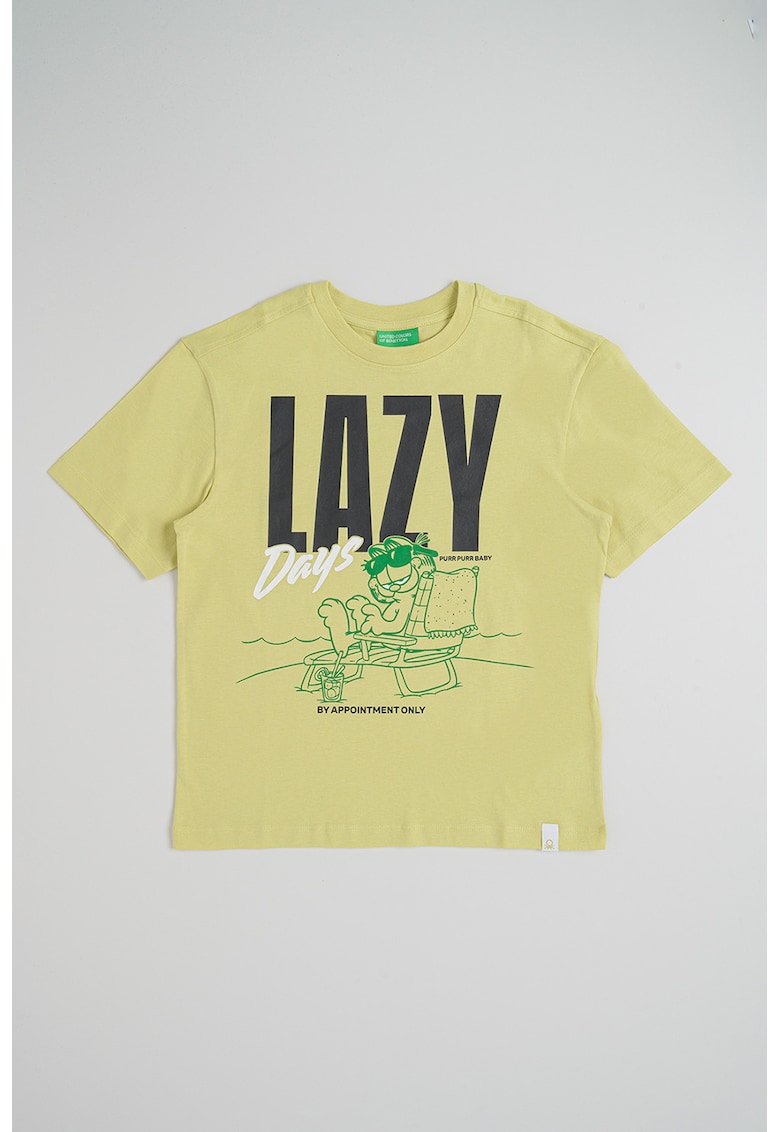 Tricou din bumbac cu imprimeu - Verde masliniu deschis