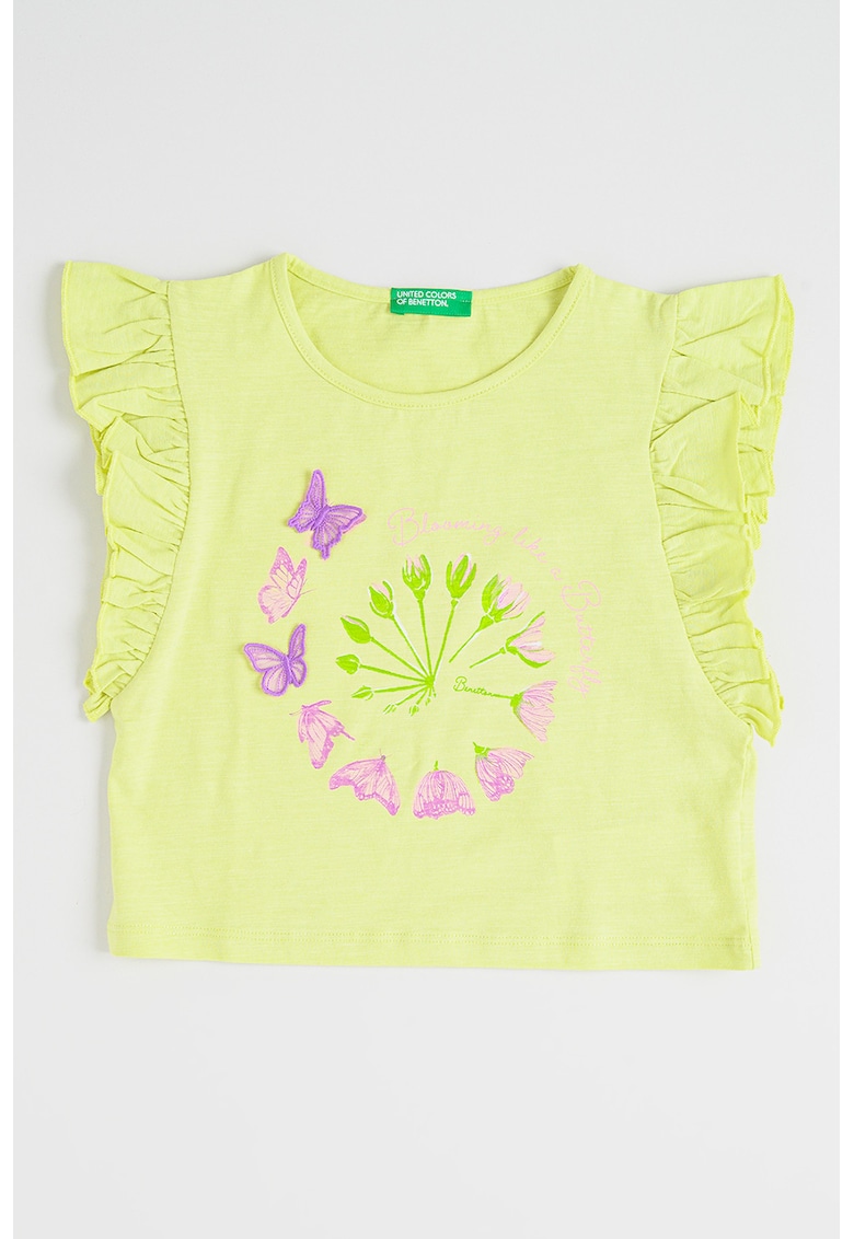 Tricou din bumbac cu imprimeu - Verde lime