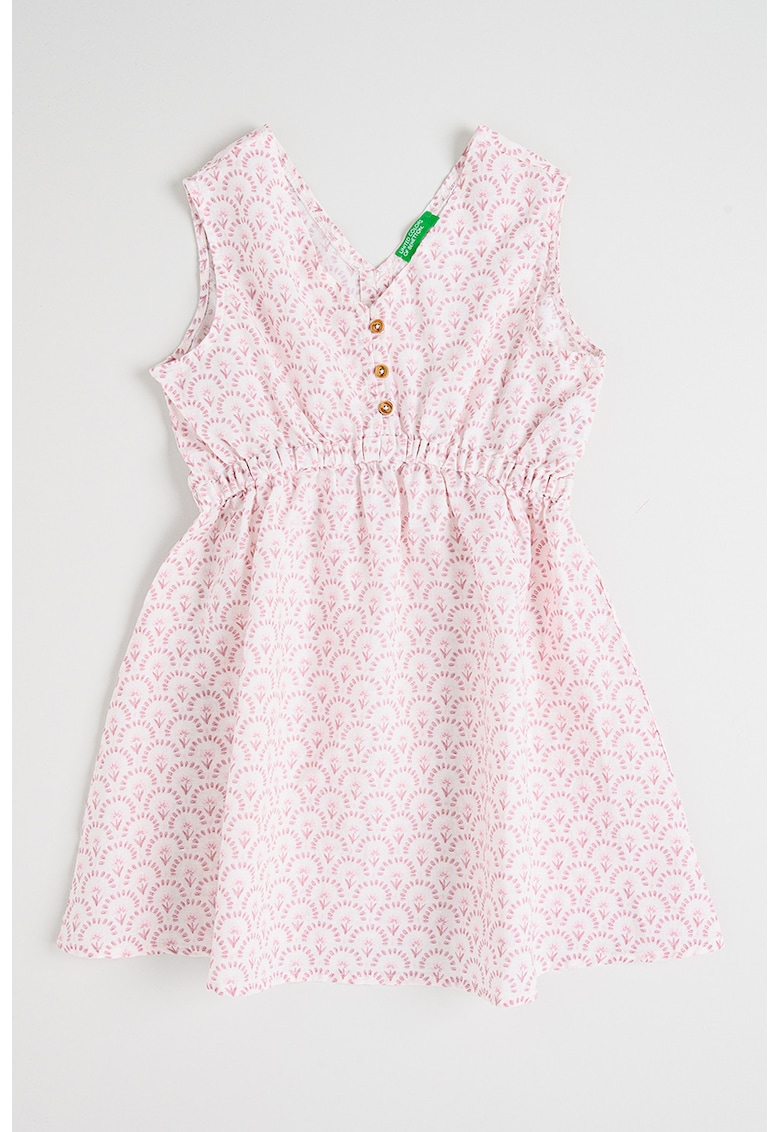 Rochie evazata cu nasturi - Roz pal