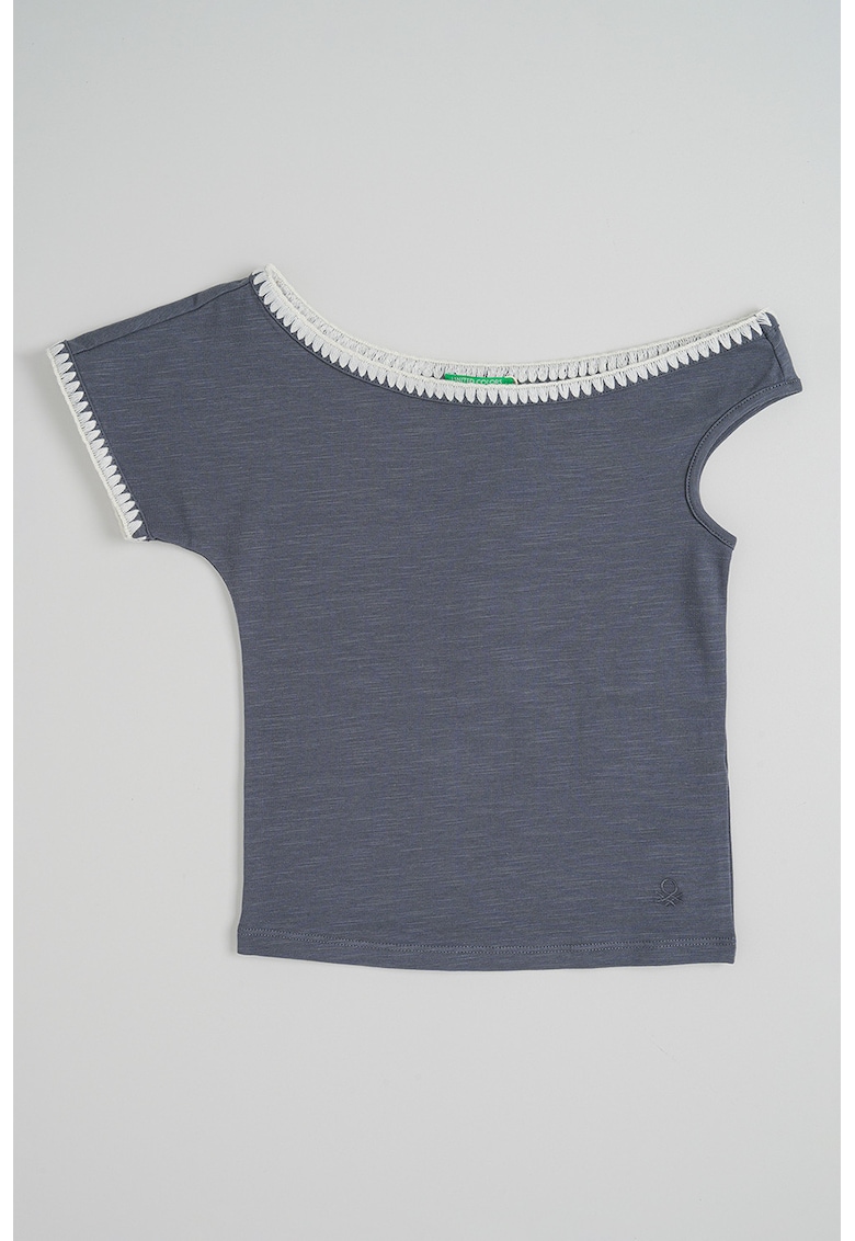 Tricou slim-fit cu decolteu rotund - Gri