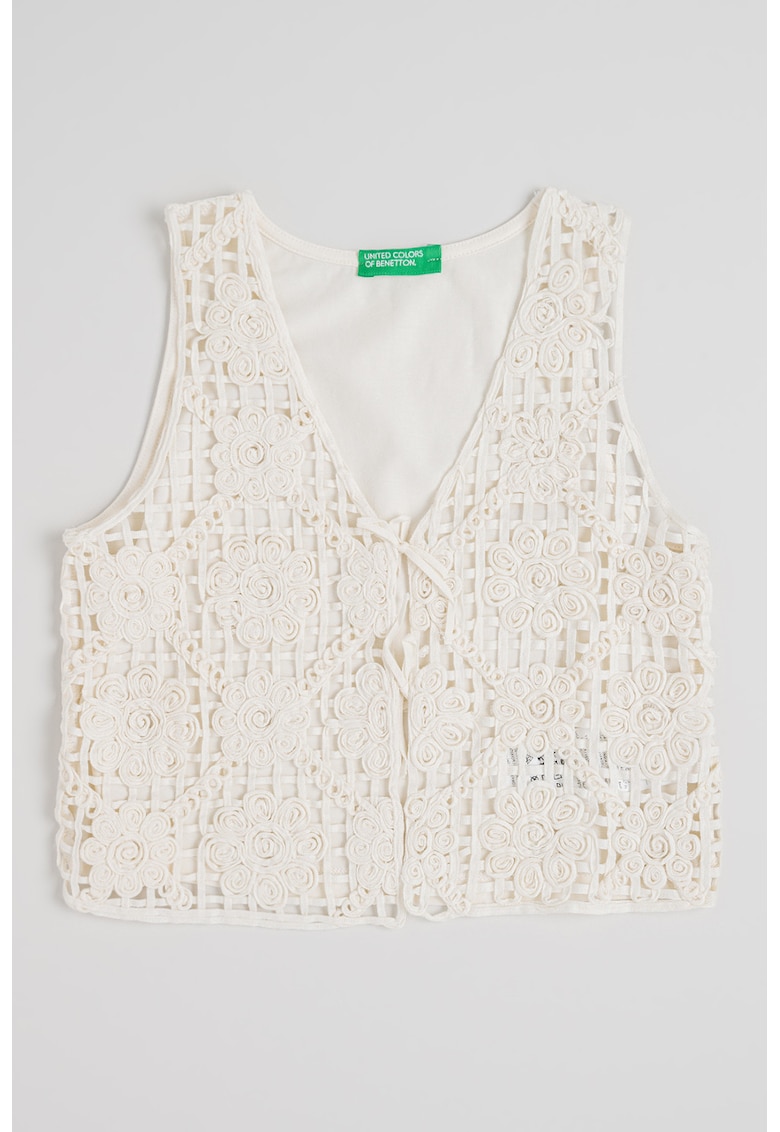 Bluza din amestec de in cu model uni - Alb murdar
