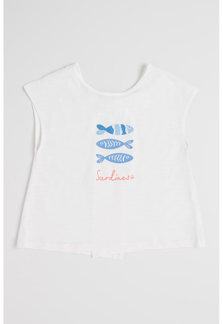 Tricou din bumbac cu imprimeu - Alb