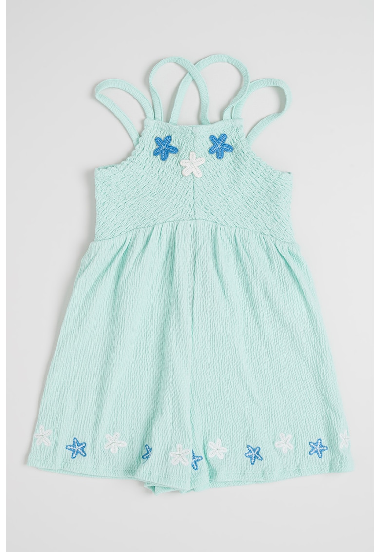 Rochie evazata cu model floral - Verde menta