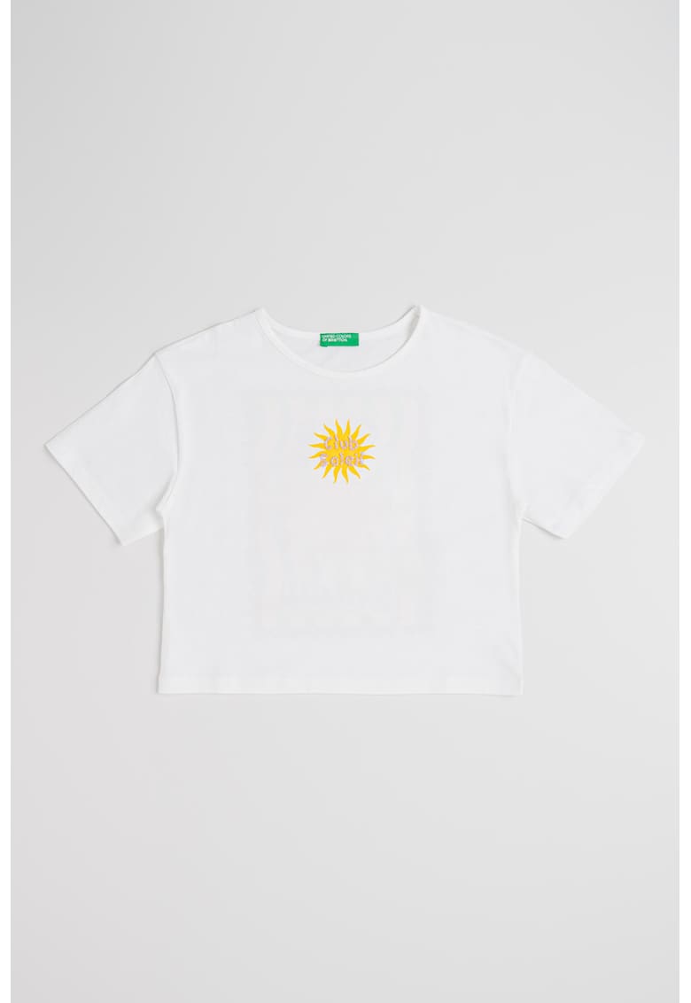 Tricou din bumbac cu imprimeu - Alb/Lila
