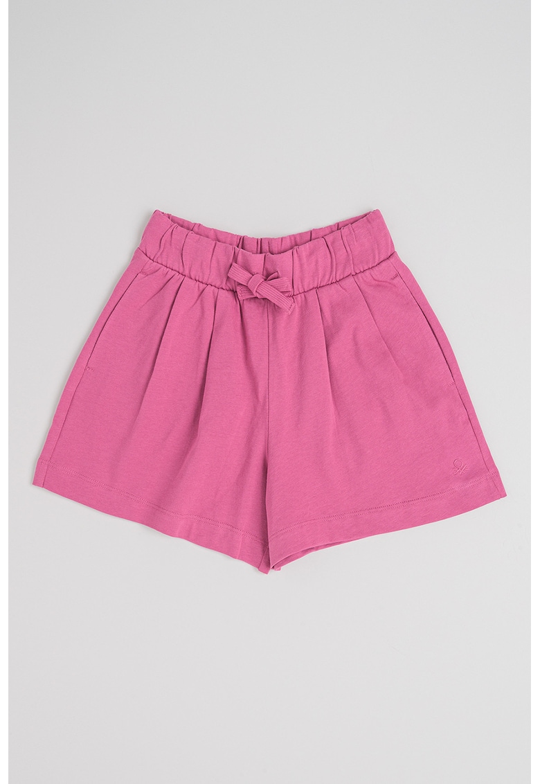 Pantaloni scurti de bumbac cu snur de ajustare - Roz orhidee