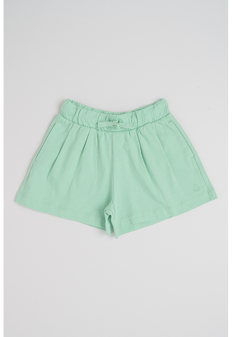 Pantaloni scurti de bumbac cu snur de ajustare - Turcoaz