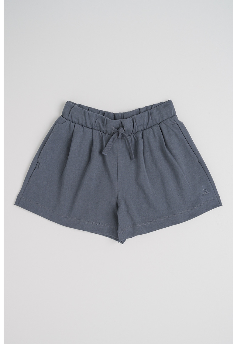 Pantaloni scurti de bumbac cu snur de ajustare - Gri inchis