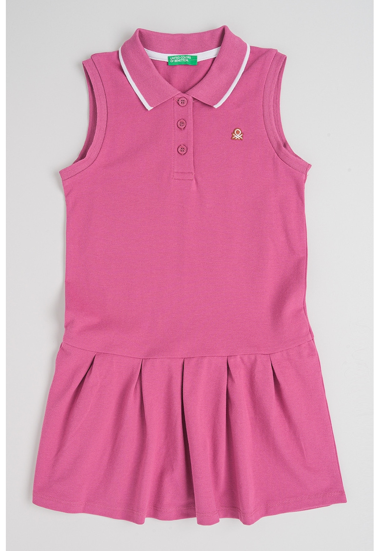 Rochie polo cu fenta cu nasturi - Lila