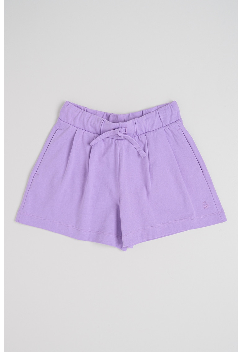 Pantaloni scurti de bumbac cu snur de ajustare - Violet