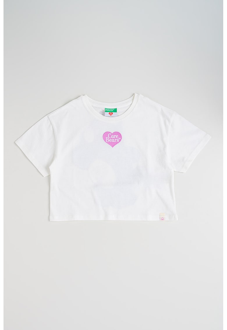 Tricou cu imprimeu grafic - Violet deschis/Alb optic