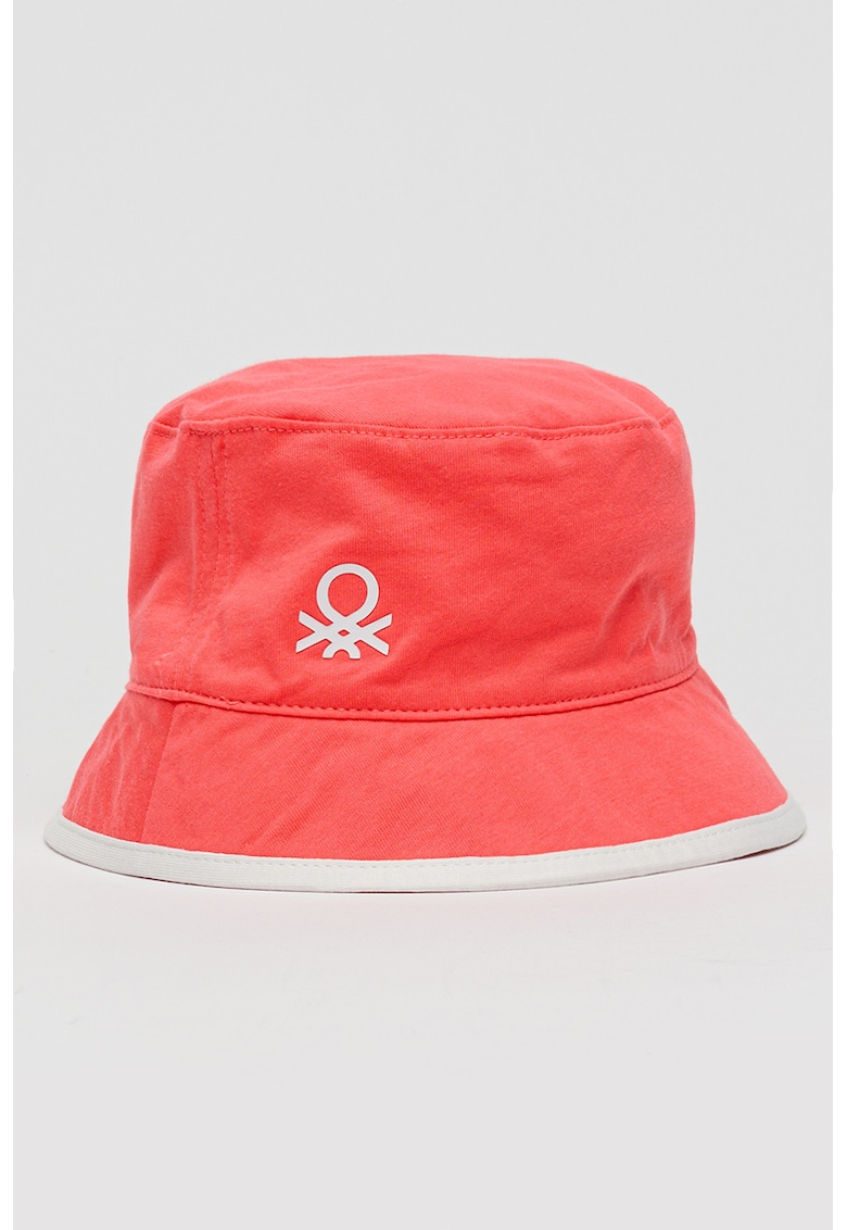 Palarie bucket reversibila - Alb/Roz