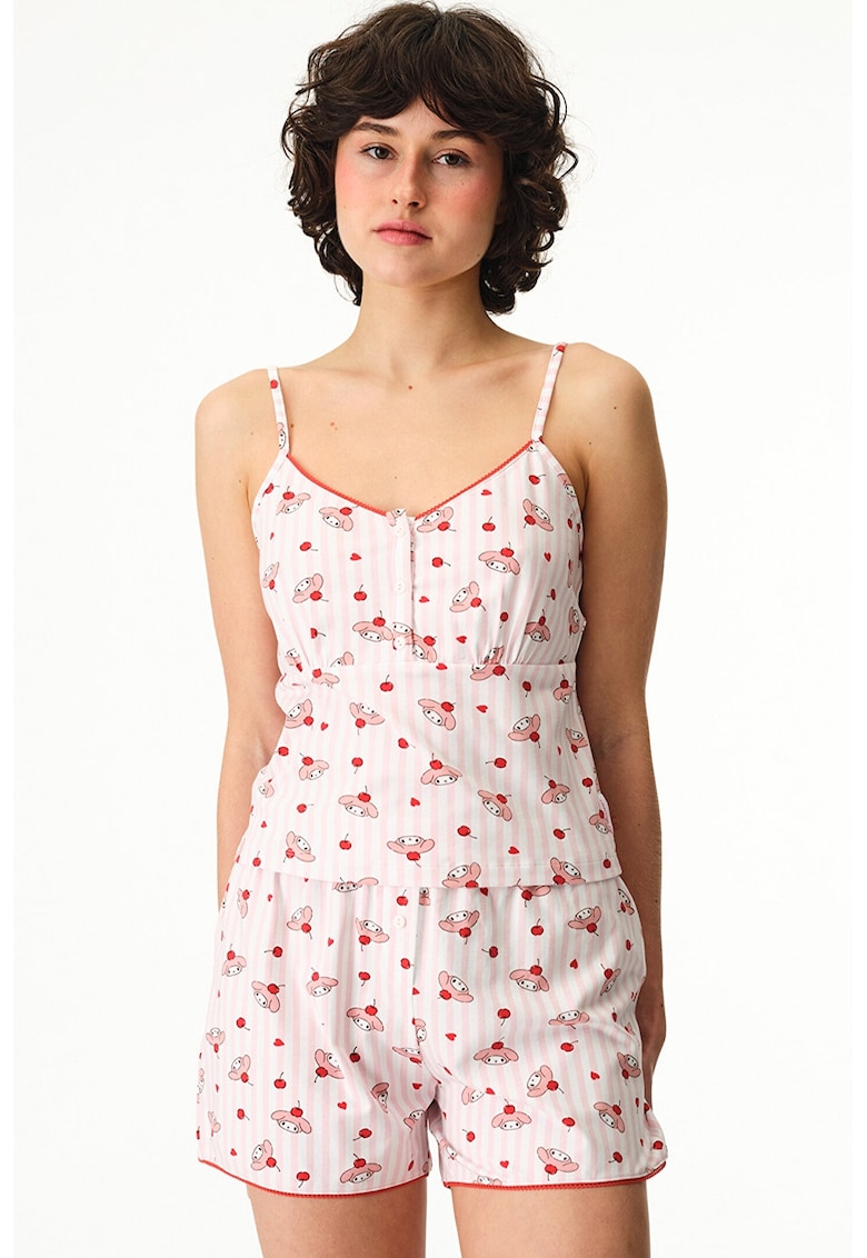 Pijama scurta cu model My Melody - Alb/Roz pastel