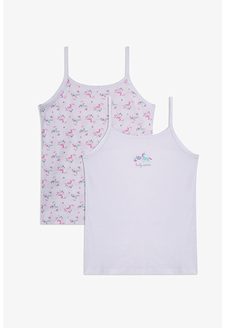 Set de top-uri de casa din bumbac - 2 piese - Violet deschis