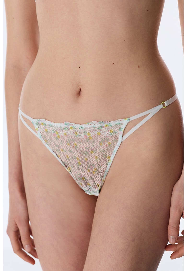 Chiloti brazilieni cu model floral - Verde menta