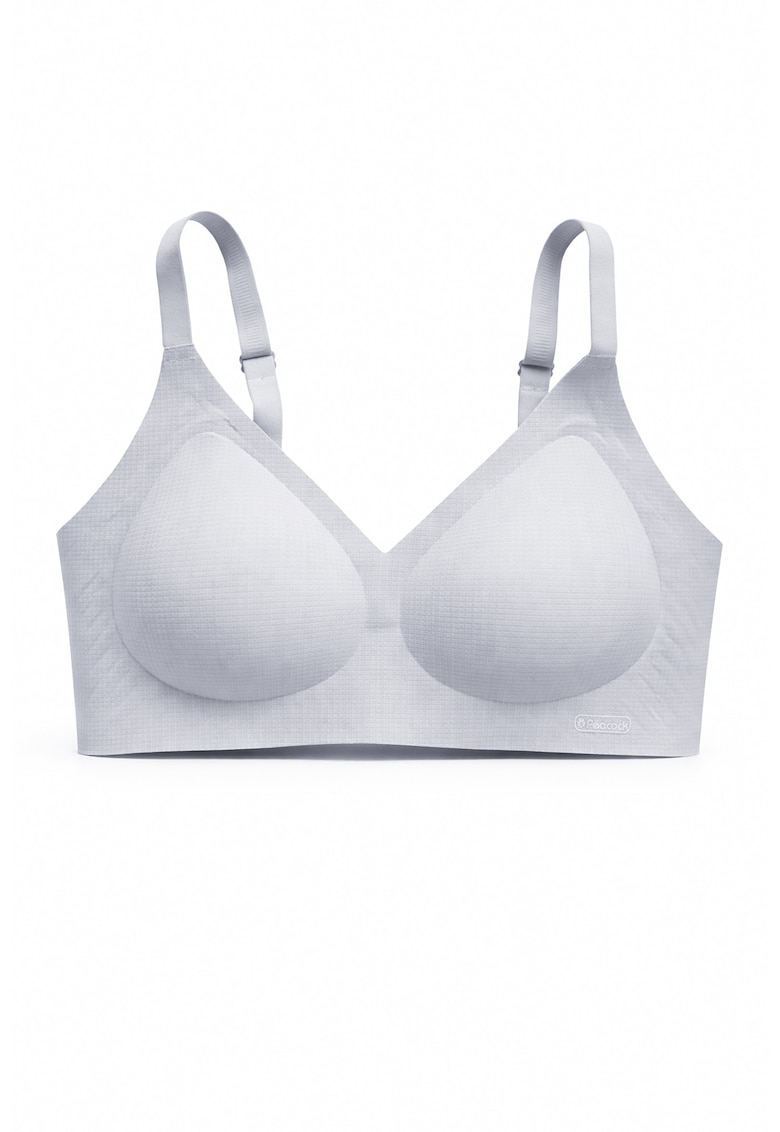 Sutien fara armaturi - cusaturi - cu cupa preformata - SM58 - albastru - - Albastru deschis