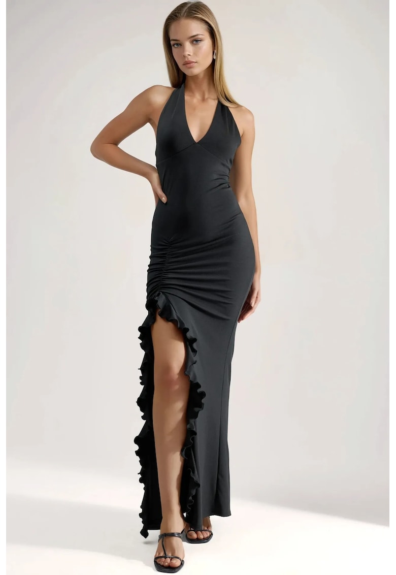 Rochie Maxi Bodycon - Negru - Poliester-Elastan