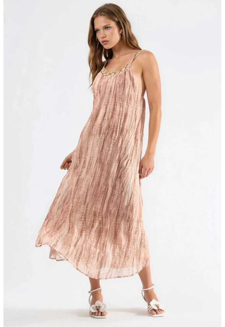 Rochie Maxi - Casual - Tie-dye - Roz 100% poliester