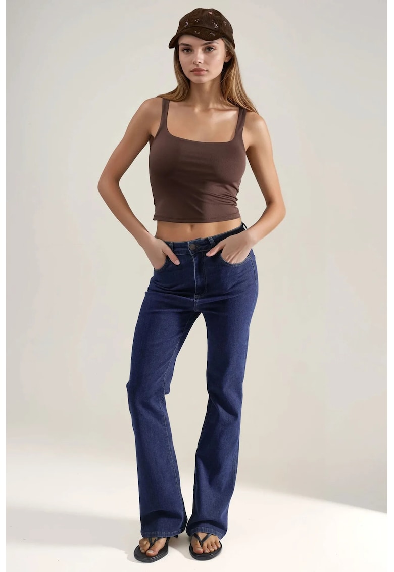 Top scurt mulat - versatil - maro - textil