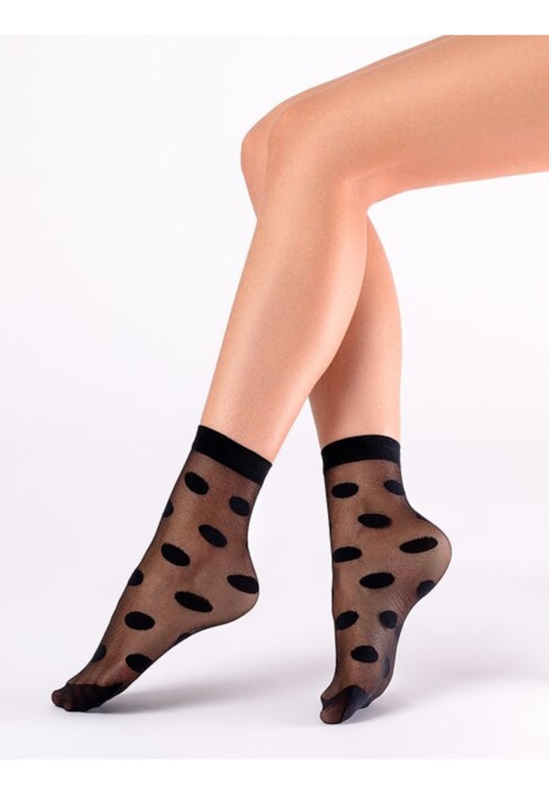 Sosete lycra cu buline mari Boheme 20 den - Negru