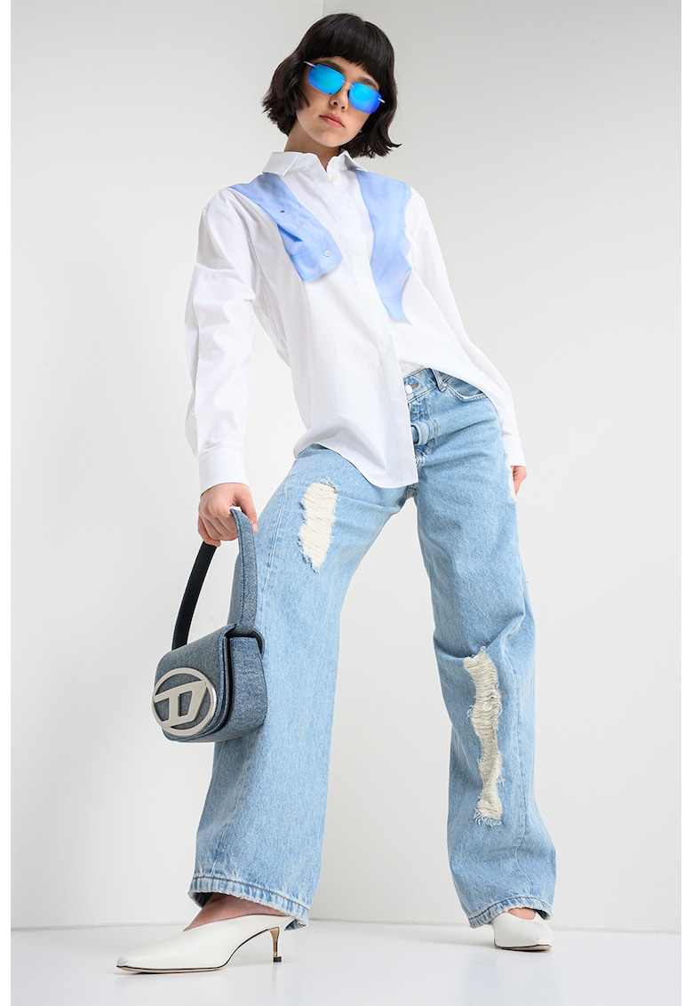 Camasa cu model 2in1 si maneci lungi - Alb/Albastru