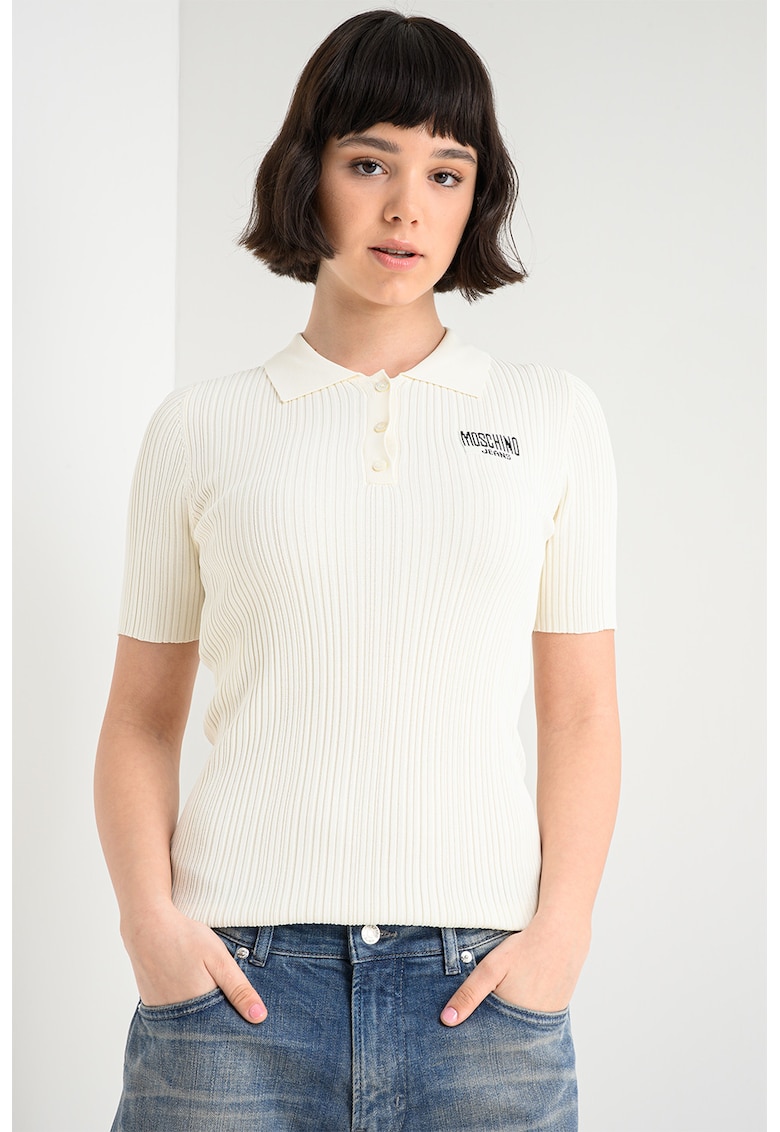 Tricou polo cu striatii - Crem