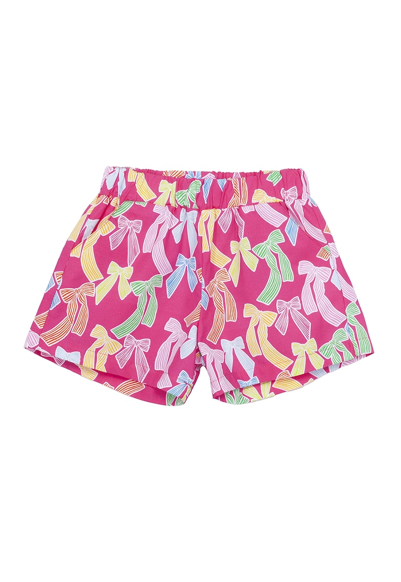 Pantaloni scurti din bumbac cu model cu funde - Galben - Portocaliu - Roz aprins -