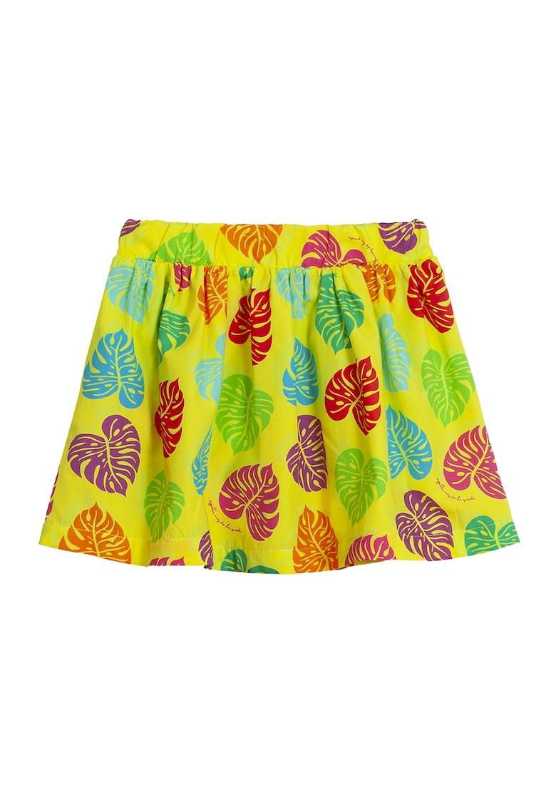 Fusta mini evazata cu model - Rosu - Verde - Galben sofran -