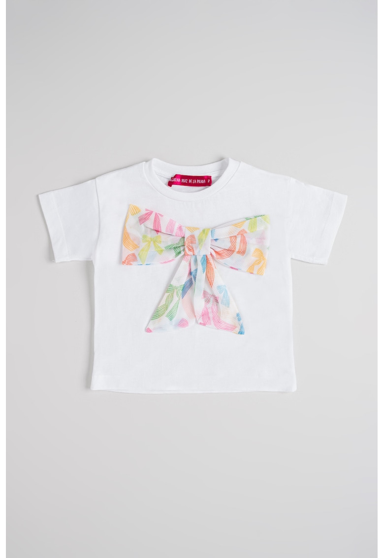 Tricou regular fit de bumbac - Alb/Verde/Roz