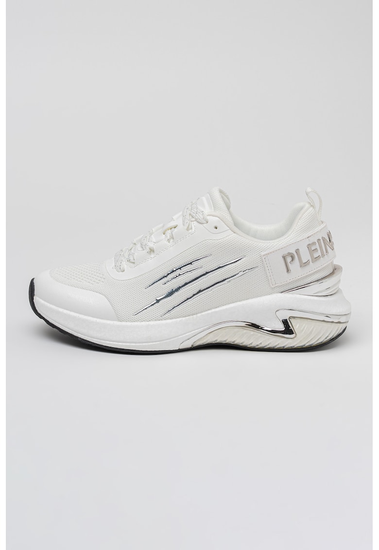 Pantofi sport Speed X Mesh de plasa cu garnituri sintetice si logo - Alb/Argintiu