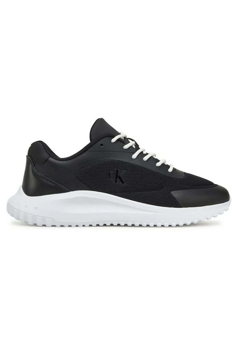 Pantofi sport cu detalii din piele ecologica - Negru