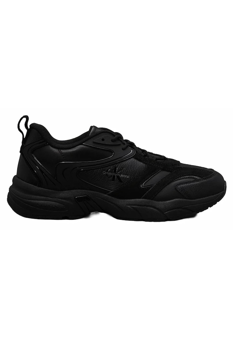 Pantofi sport din piele ecologica si textil - Negru