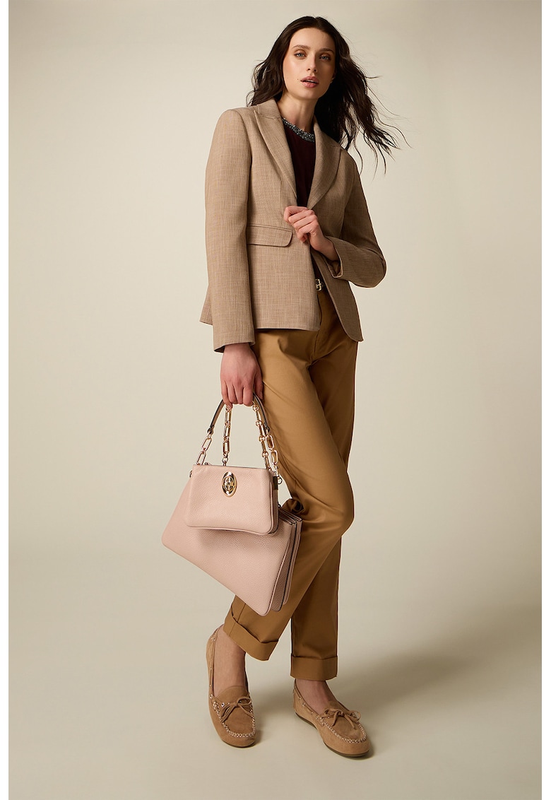 Pantaloni regular-fit din amestec de bumbac - Maro camel