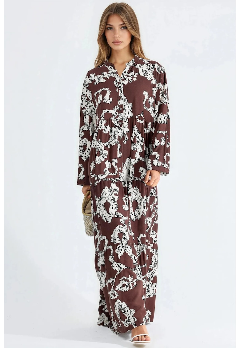 Rochie Maxi Decolteu in V - Maro - Print digital