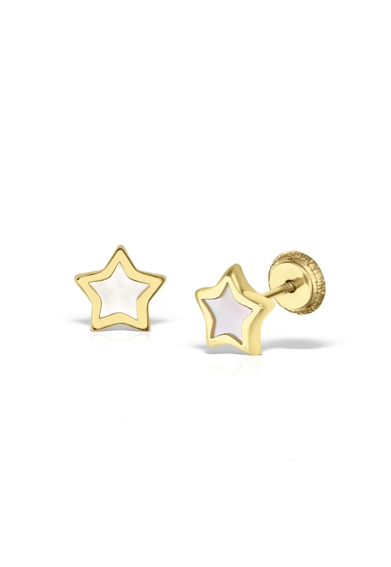 Cercei pentru copii - aur 14 KT - inchidere cu protectie