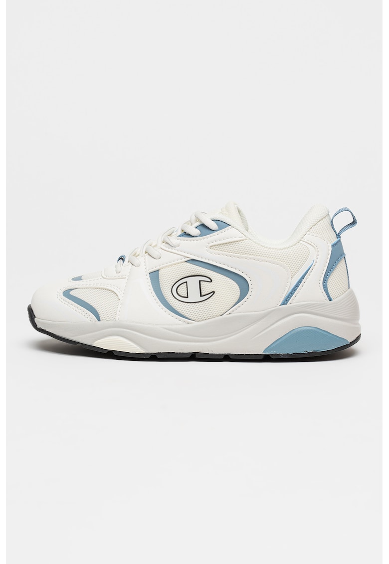 Pantofi sport de piele ecologica si material textil Baltic - Albastru prafuit/Alb murdar