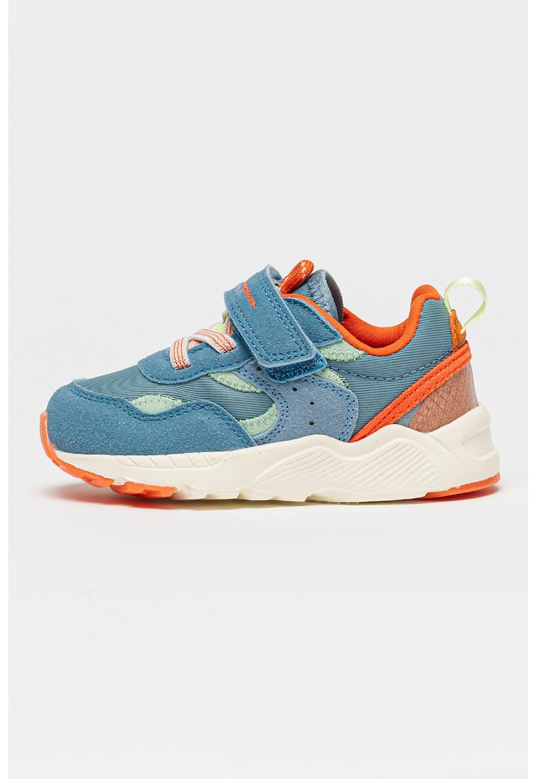 Pantofi sport de piele intoarsa sintetica si material textil Stefan - Albastru deschis