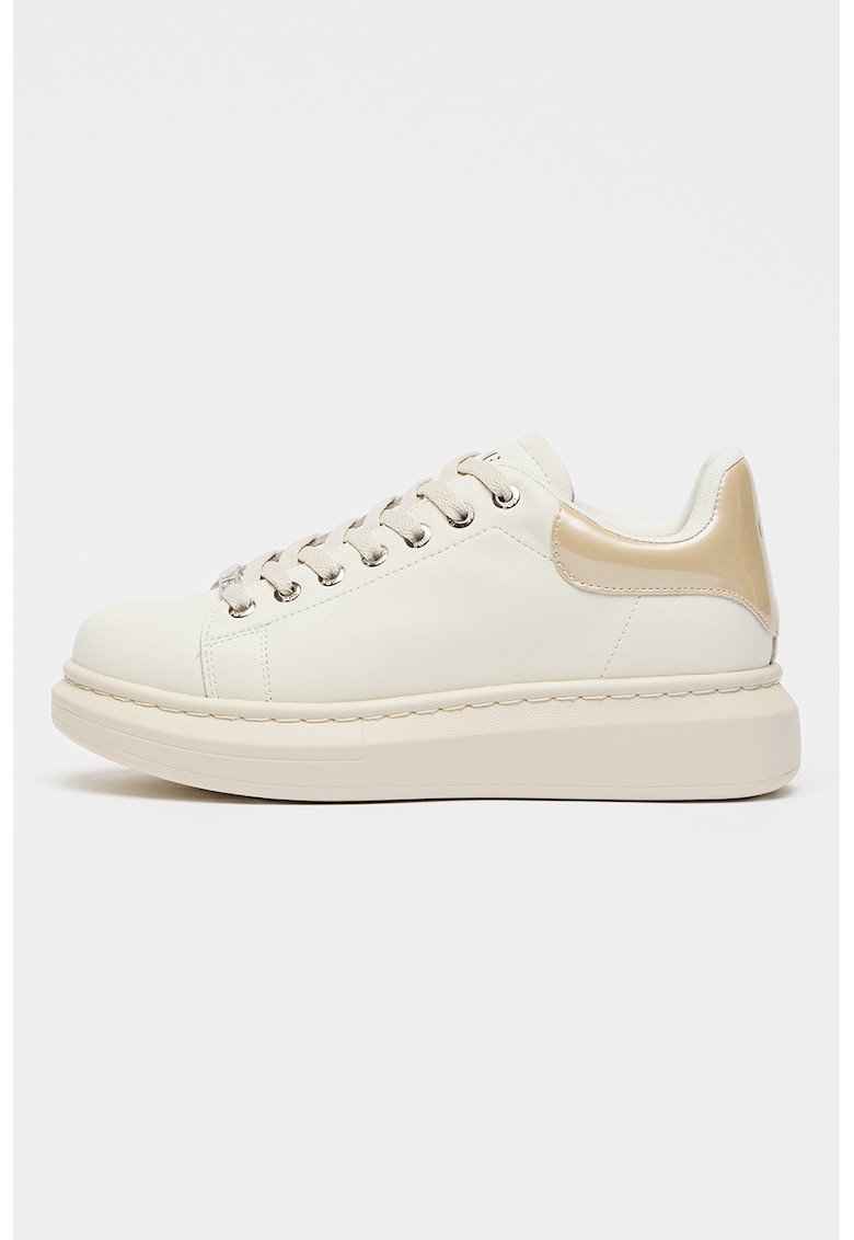 Pantofi sport low-cut din piele - Bej/Crem
